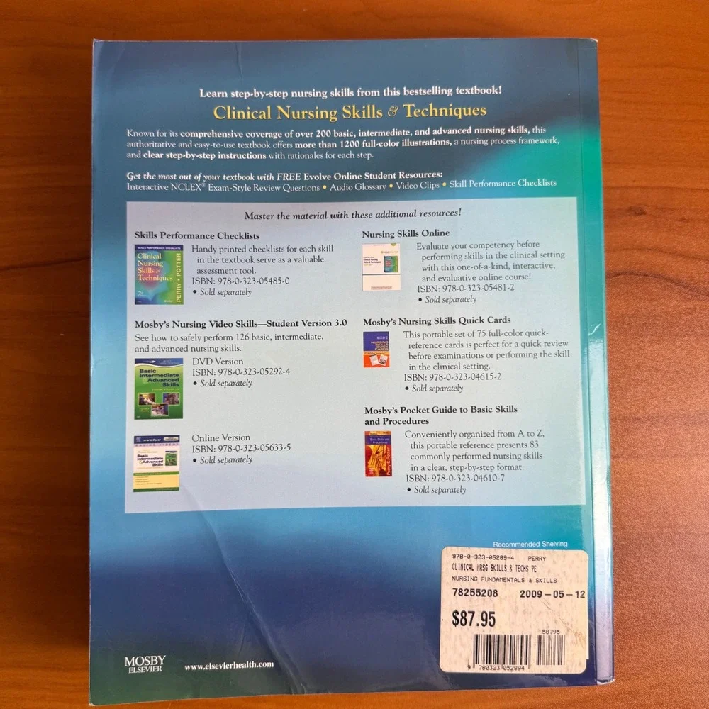 Clinical Nursing Skills & Techniques 7th Edition Perry Potter Mosby‎ Elsevier
